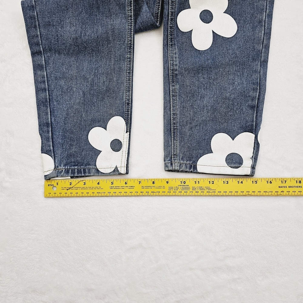 Angel Kiss High Rise Baggy Jeans WomensSize 7/28 Floral Y2K Denim Flowers‎ Tween - Picture 9 of 9